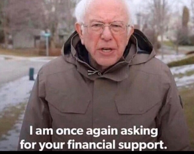 Template meme bernie sanders financial support