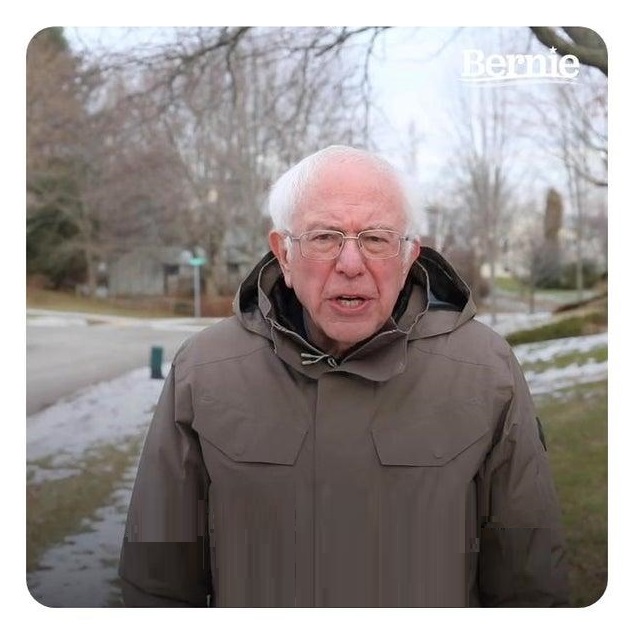 Template meme Bernie Sanders I am once again asking for financial support