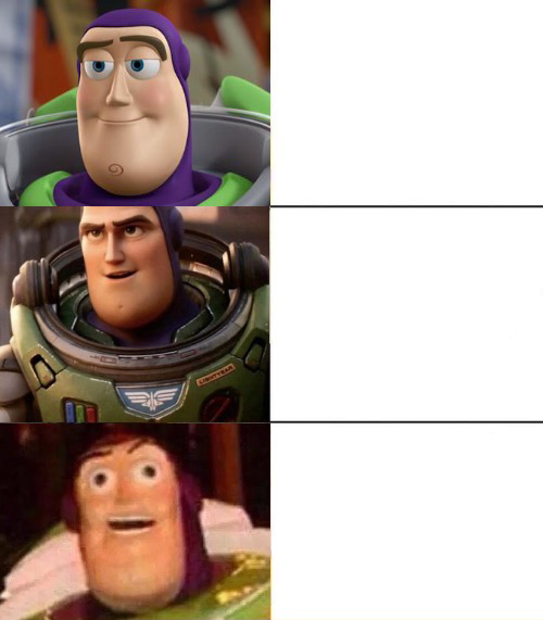 Plantilla de meme Better, best, blurst lightyear edition