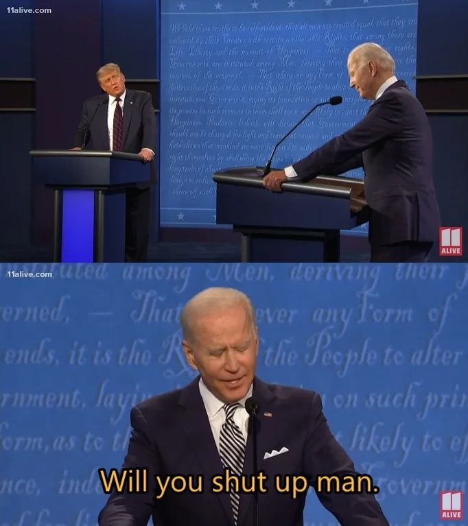 Plantilla de meme Biden - Will you shut up man