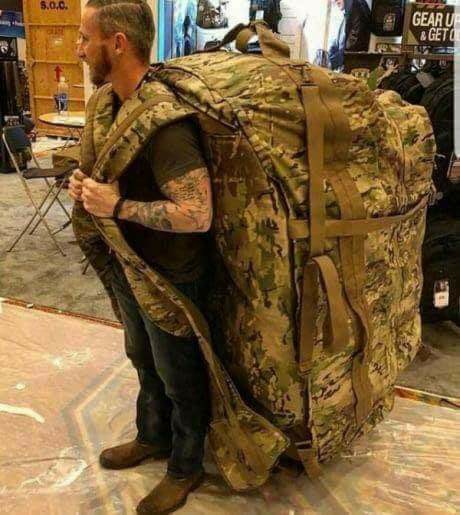 Big ass huge camo backpack ruckzak meme template