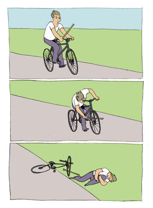 Plantilla de meme Bike Fall