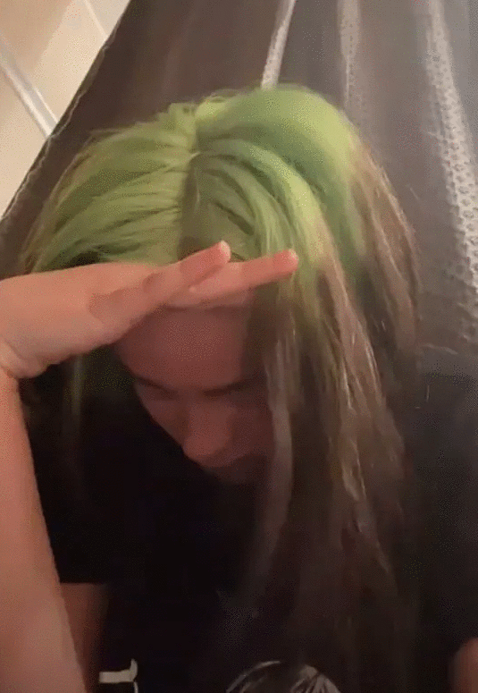Plantilla de meme Billie Eilish in distress