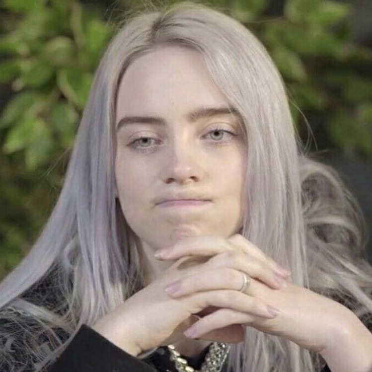 Plantilla de meme Billie Eilish Thinking