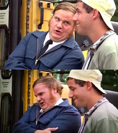 Plantilla de meme Billy Madison Bus Driver Chris Farley 2