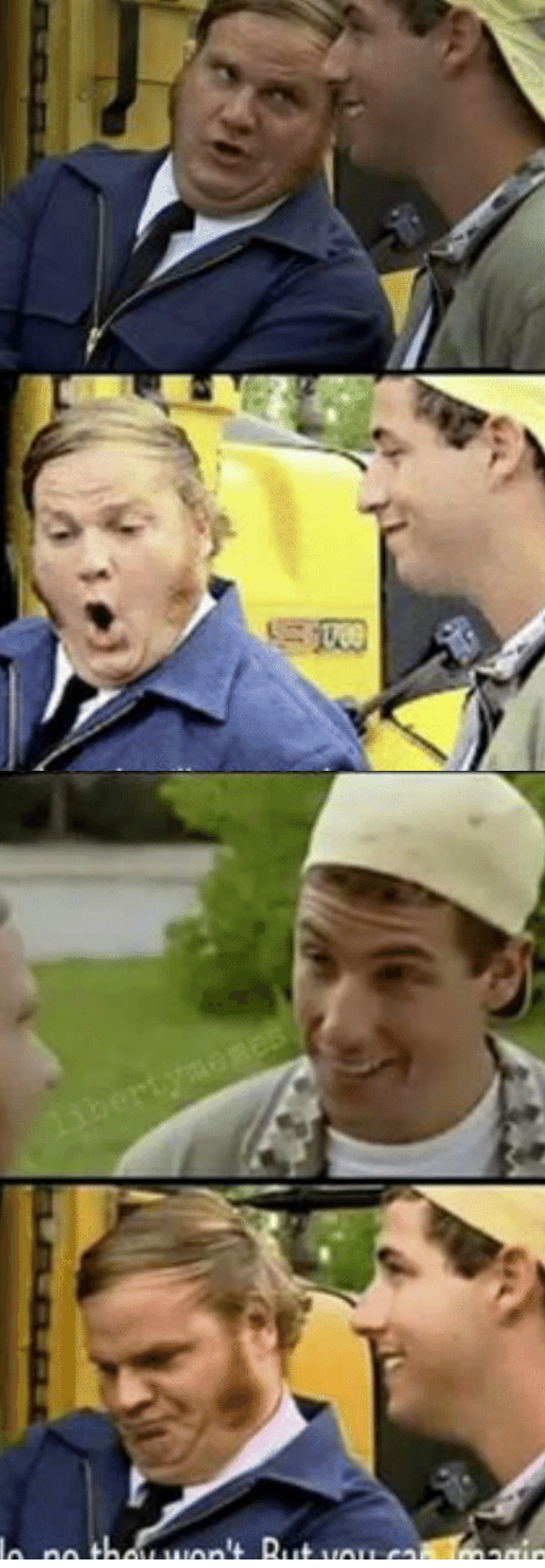 Plantilla de meme Billy Madison Bus driver convo