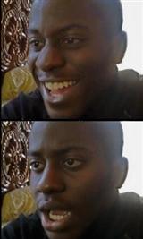 Plantilla de meme black guy happy sad