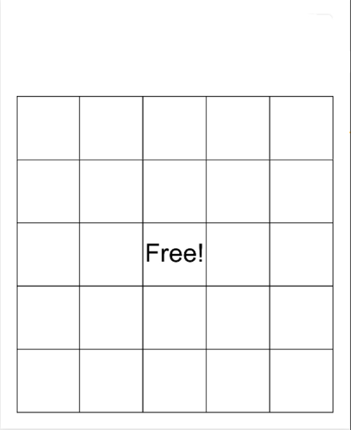 Plantilla de meme blank bingo template (with better font)