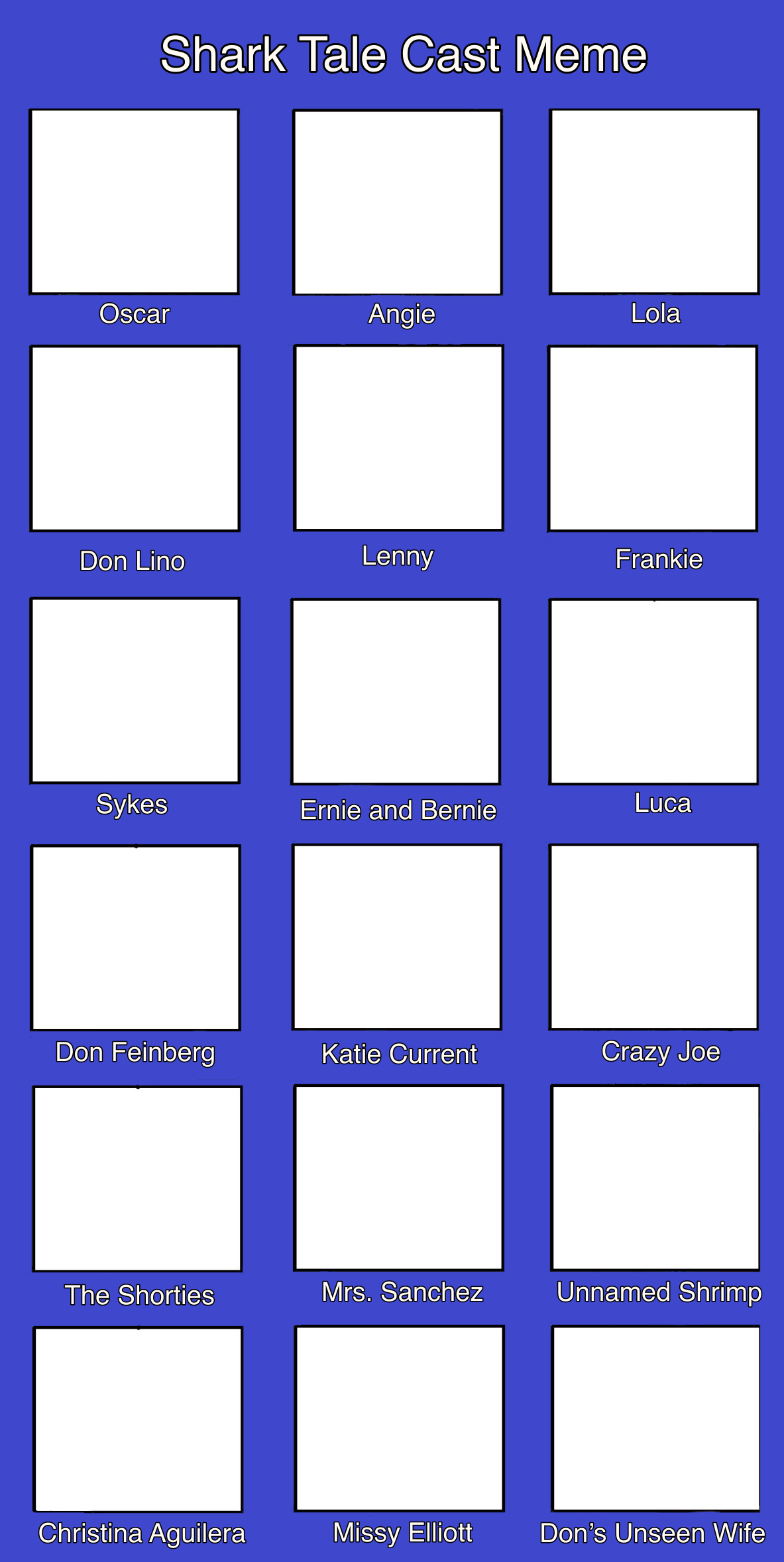 Plantilla de meme Blank Cast Meme Shark Tale