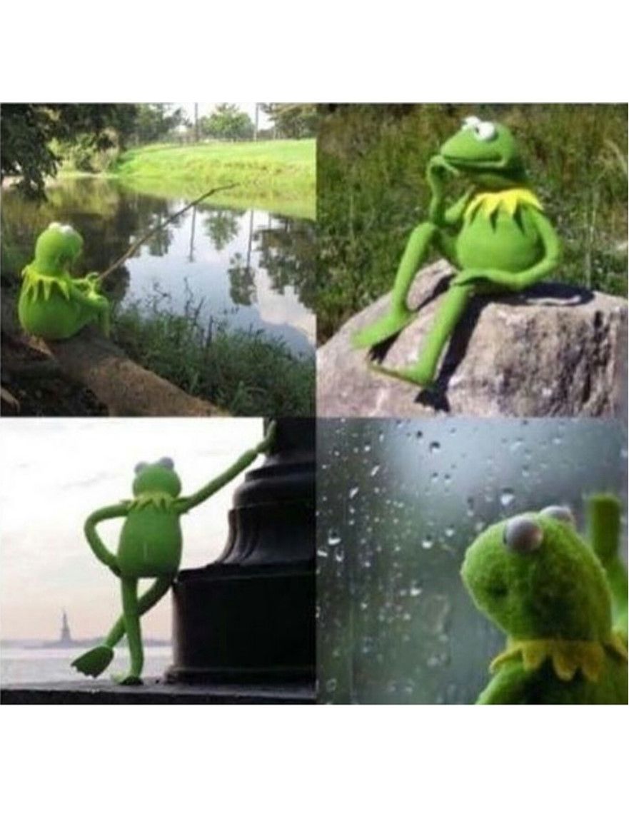 Plantilla de meme blank kermit waiting