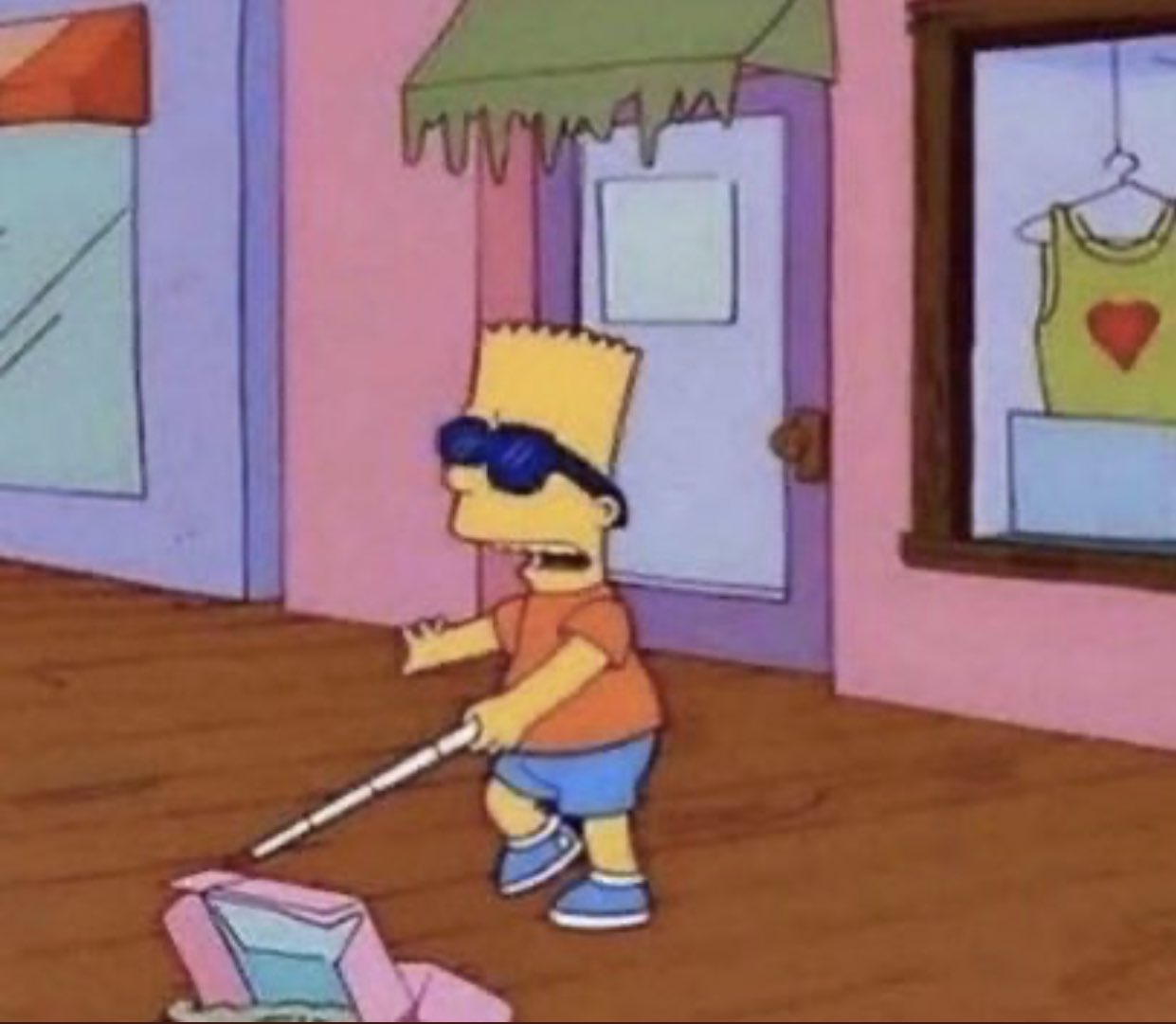 Plantilla de meme blind bart simpson