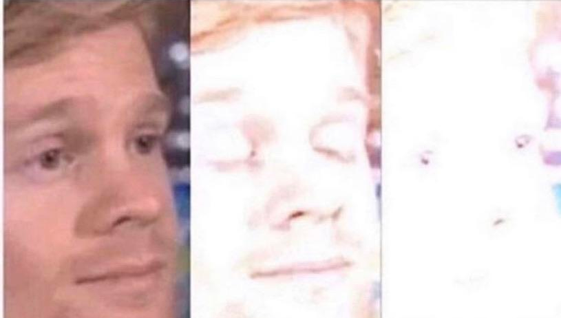 Plantilla de meme Blinking White Guy Nuke