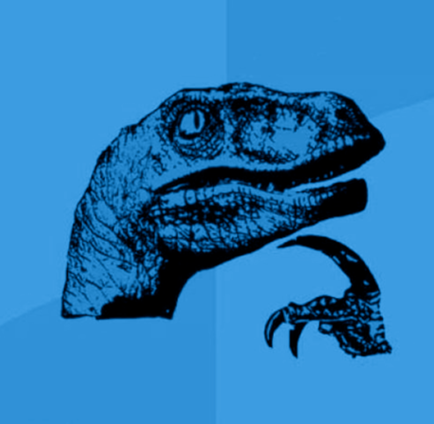Plantilla de meme Blue Philosoraptor