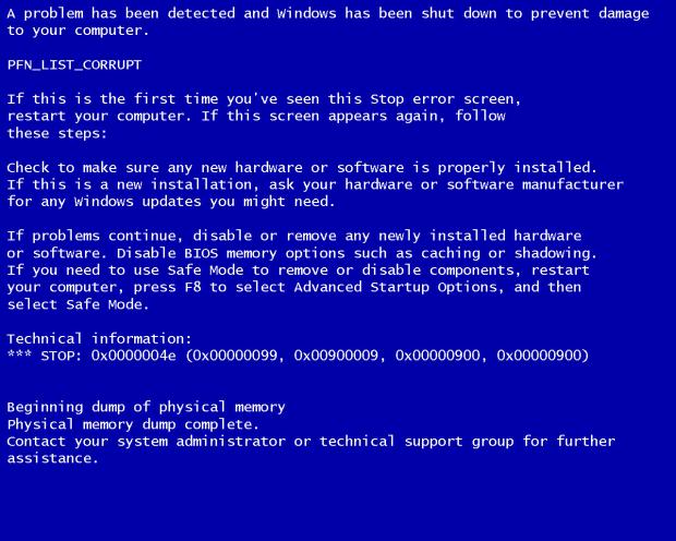 Plantilla de meme Blue screen of death