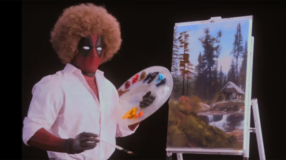 Template meme Bob Ross Deadpool
