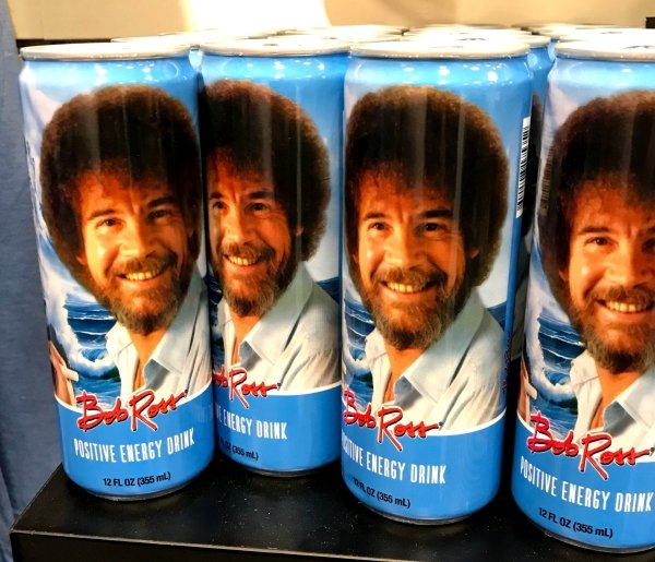 Plantilla de meme Bob Ross Energy Drink