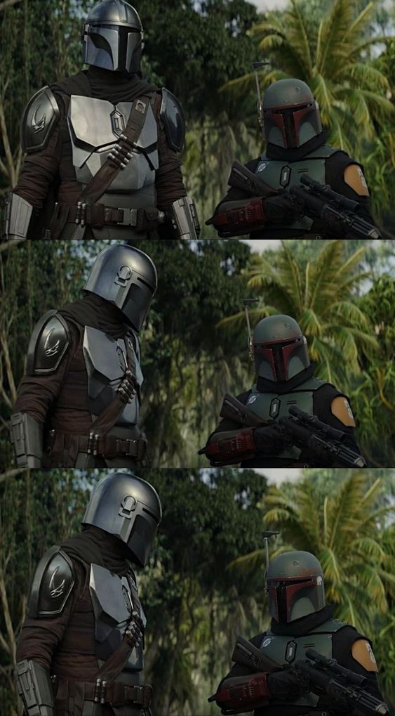 Plantilla de meme Boba Fett and Mando