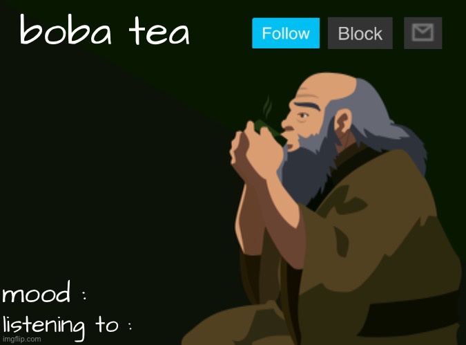 Template meme boba tea announcement template iroh