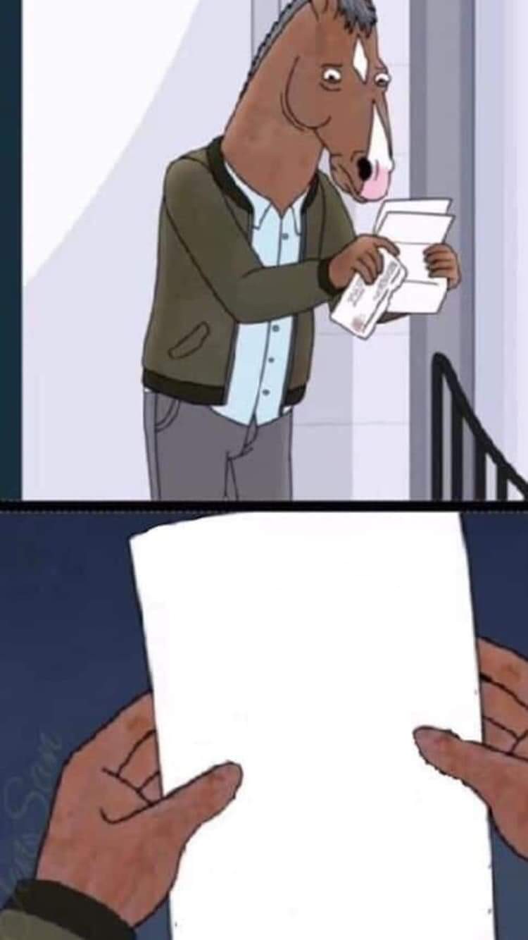 Plantilla de meme BoJack Horseman Letter