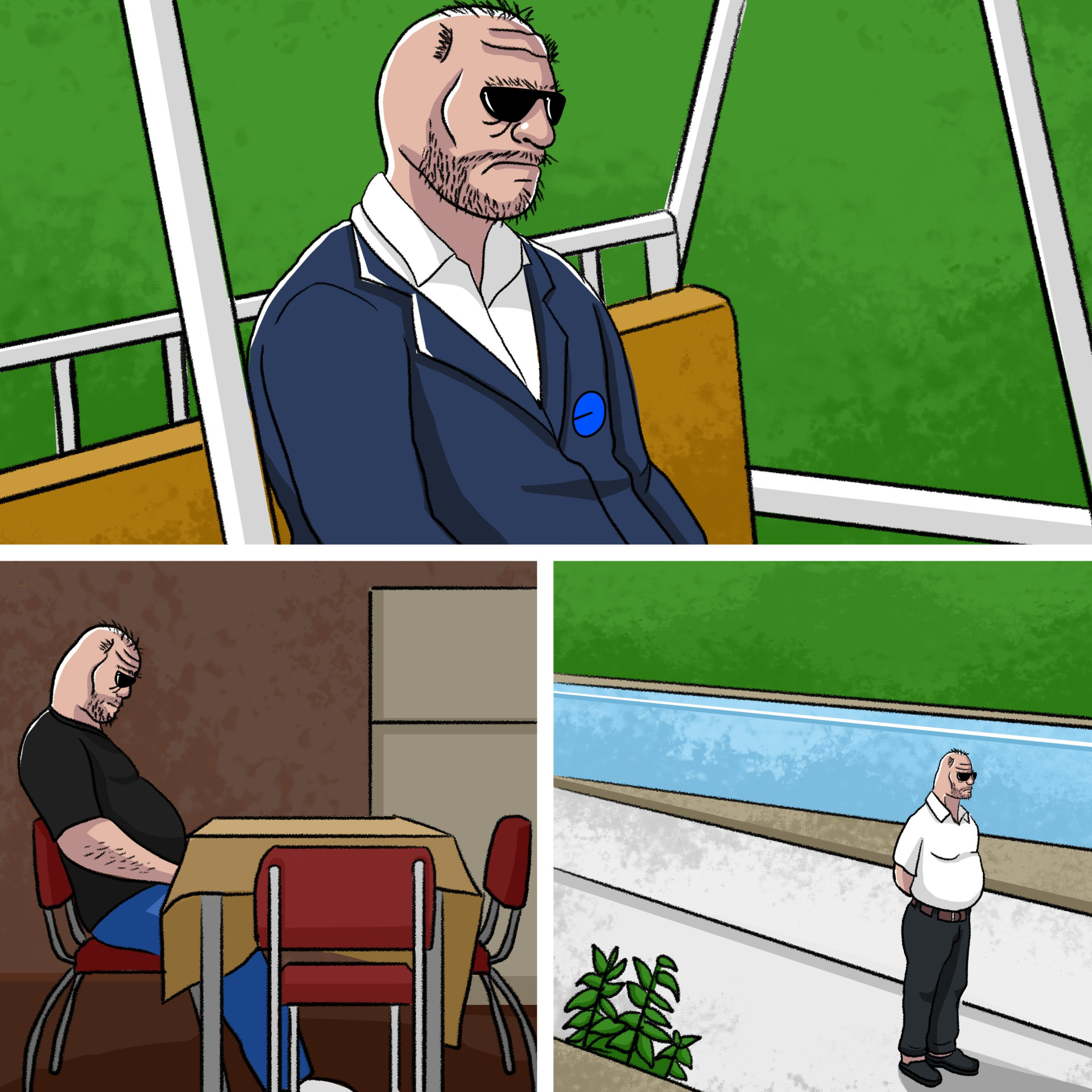 Plantilla de meme Boomer Pablo Waiting Meme