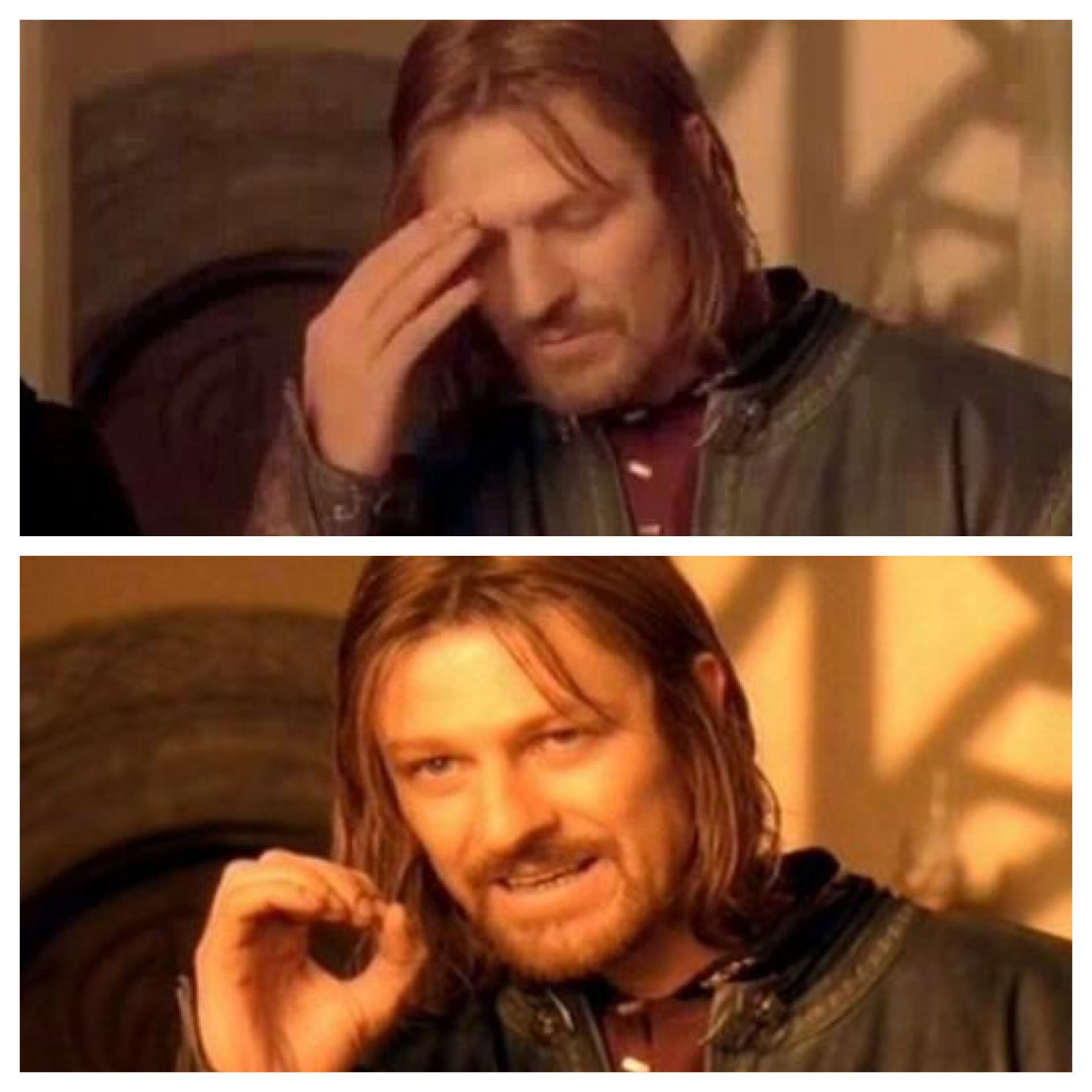 Plantilla de meme Both reactions from Mordor