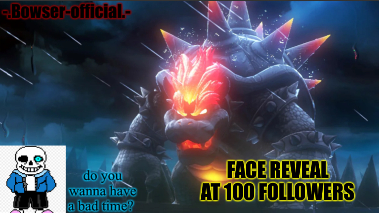 Template meme Bowser-official announcement temp w/ face reveal