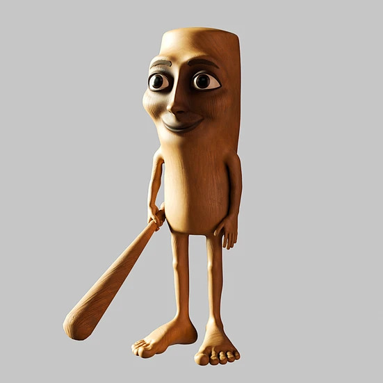 Plantilla de meme Brain rot wood