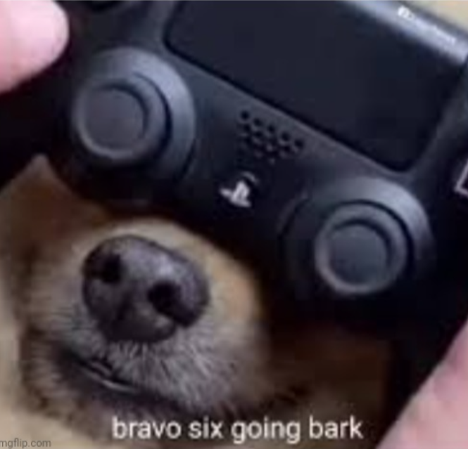 Plantilla de meme Bravo six going bark