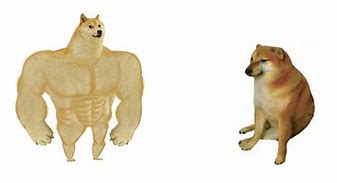 Plantilla de meme buff dog vs small dog