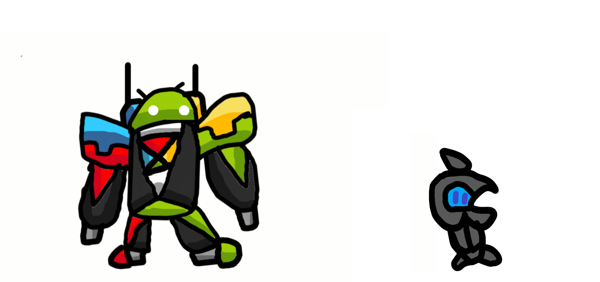 Template meme buff droid vs sad apple