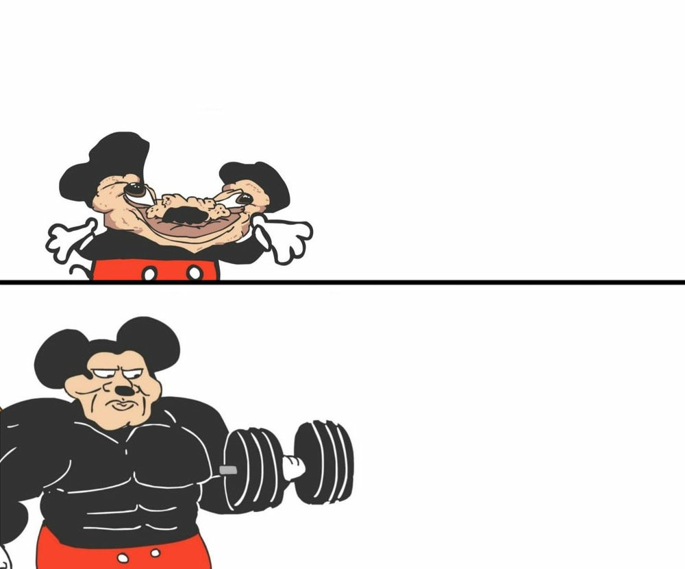 Plantilla de meme Buff Mickey Mouse