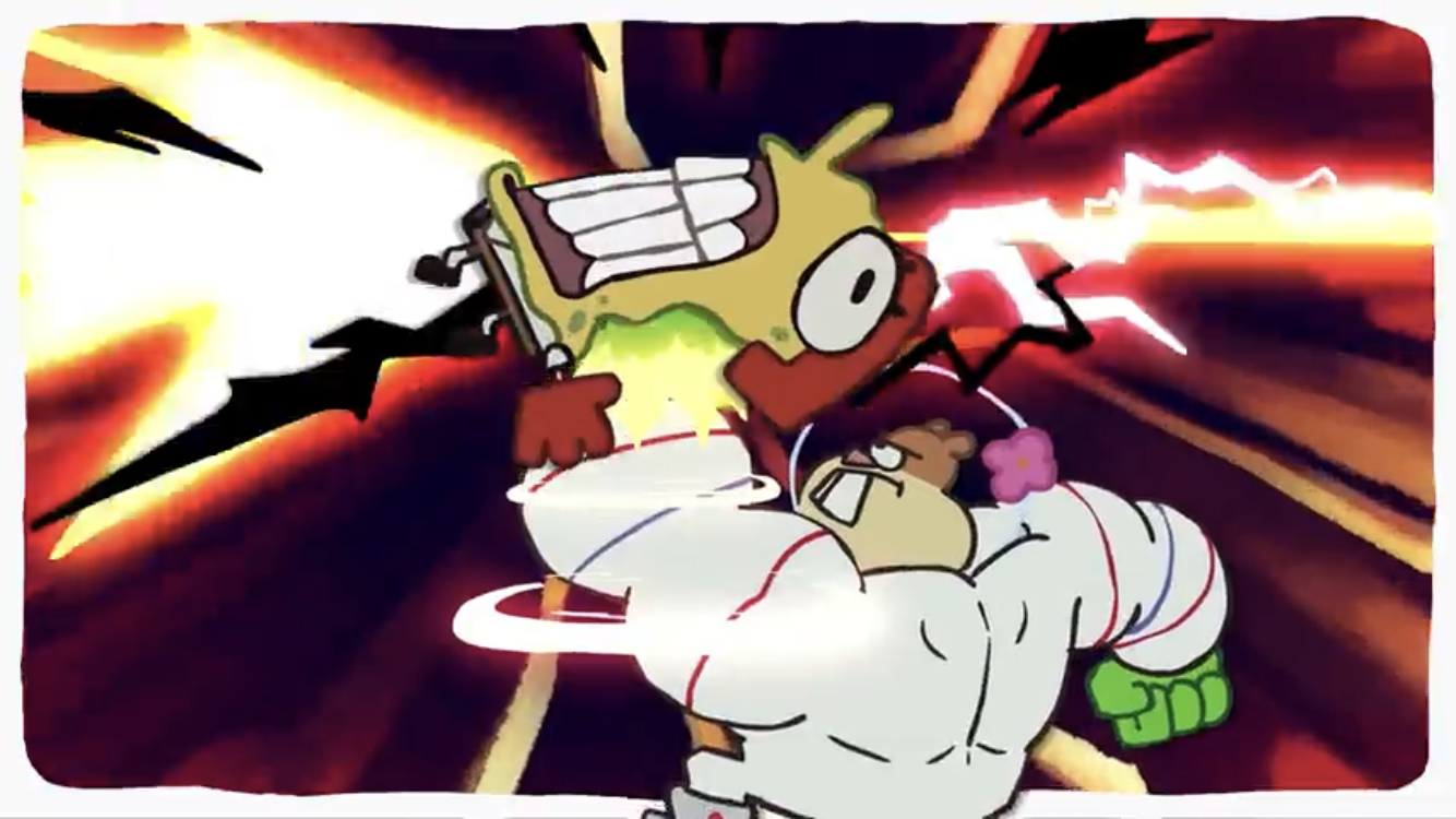 Plantilla de meme Buff Sandy insta KOs SpongeBob