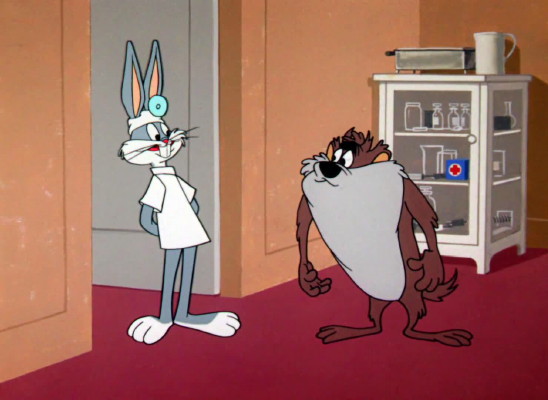 Plantilla de meme Bugs Bunny and the Tasmanian Devil
