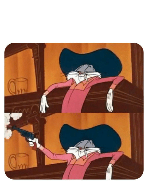 Plantilla de meme Bugs Bunny Shooting
