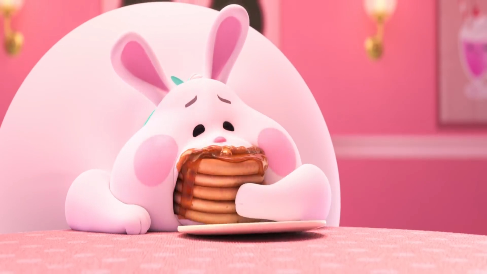 Template meme Bunny Eating Pancakes