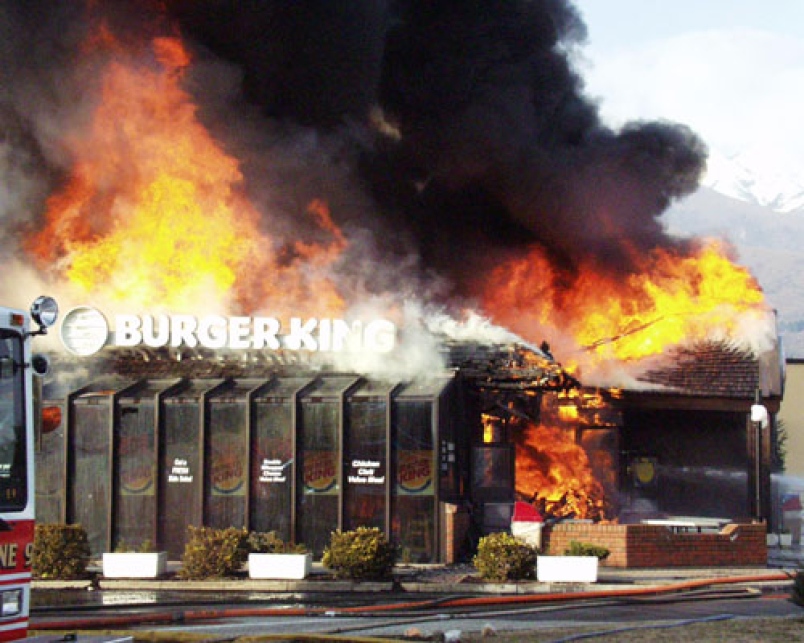 Plantilla de meme Burger King On Fire