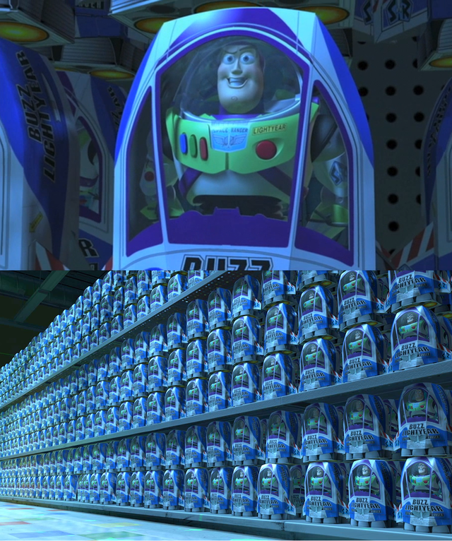 Plantilla de meme Buzz lightyear clones