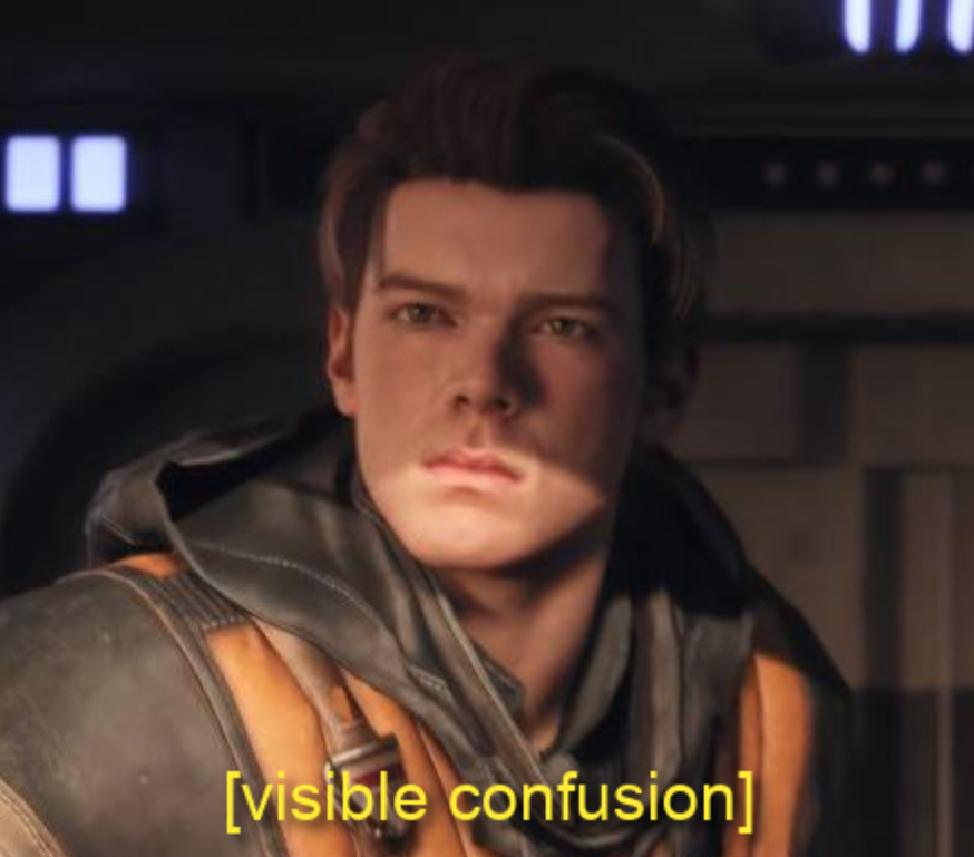 Plantilla de meme Cal Kestis Visible Confusion