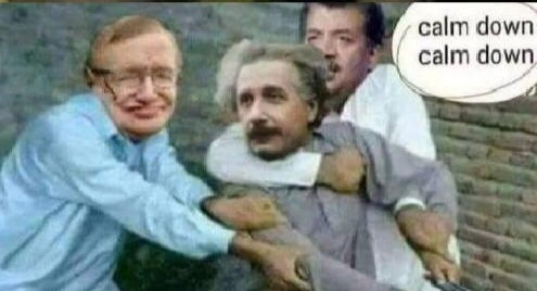 Plantilla de meme Calm down Albert Einstein