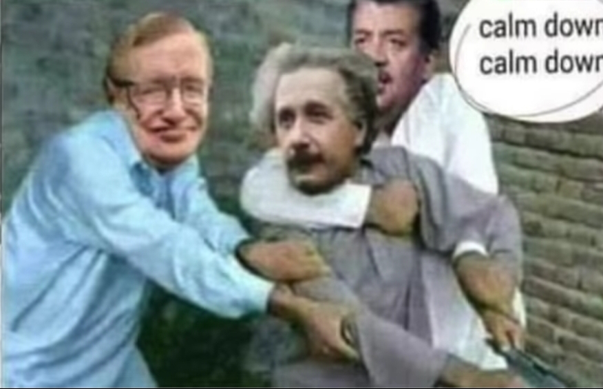 Plantilla de meme Calm down Einstein