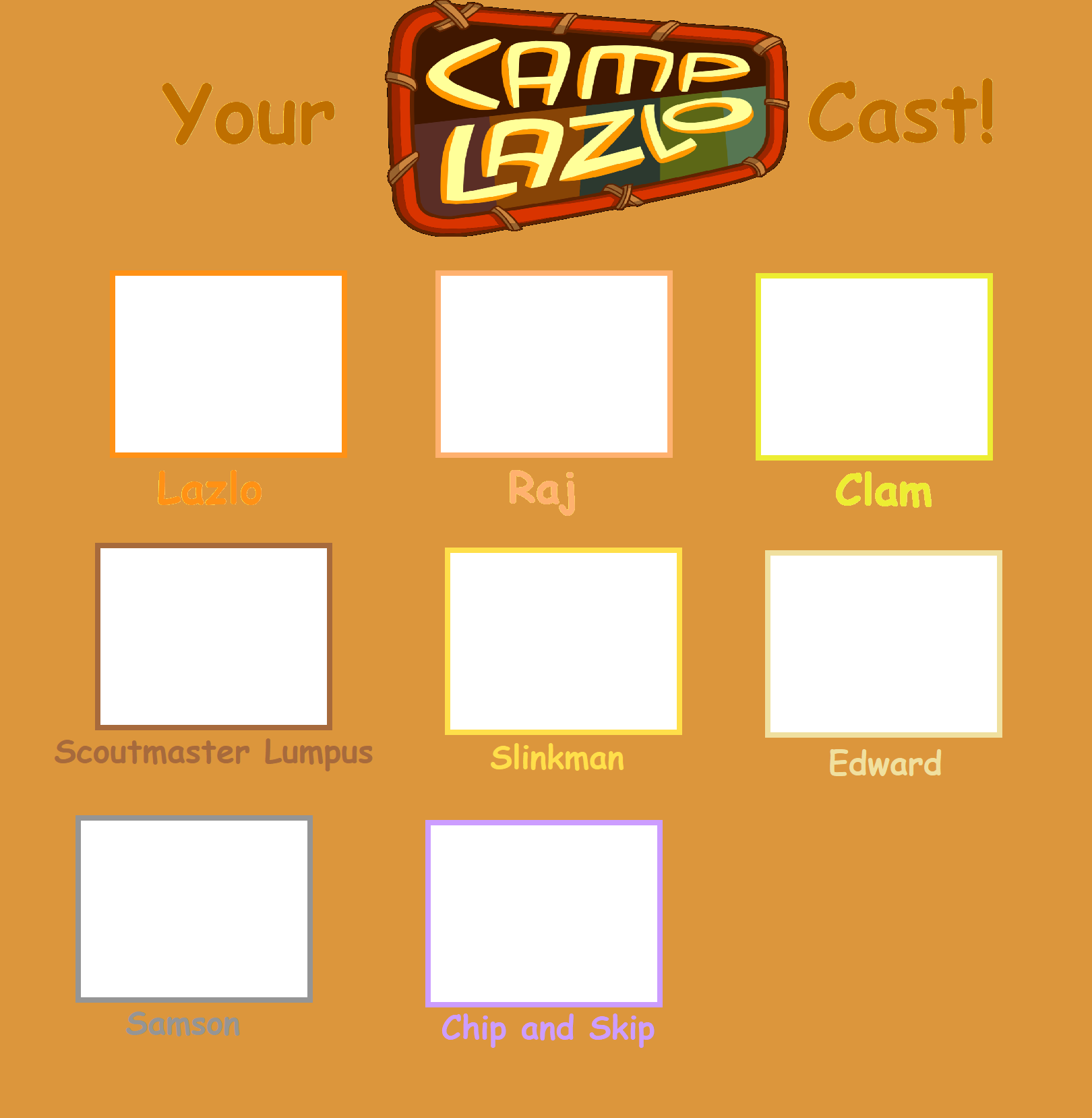 Plantilla de meme Camp Lazlo Cast Meme