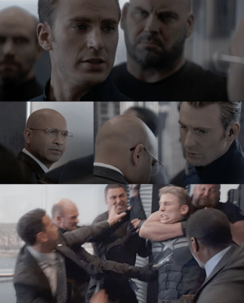 Plantilla de meme Captain america elevator