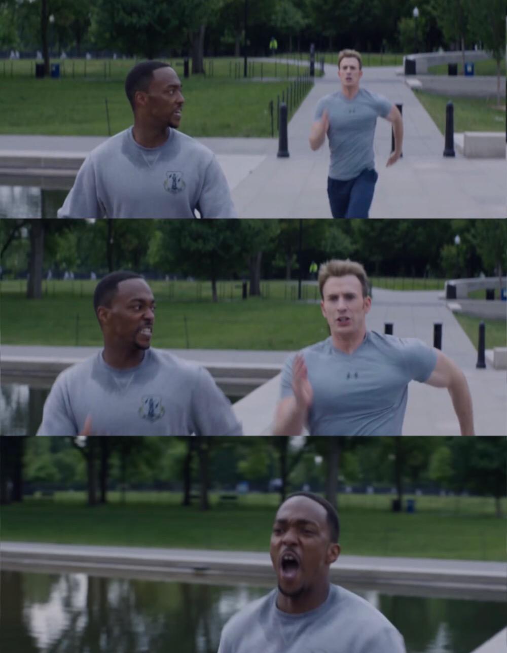 Plantilla de meme Captain America On Your Left