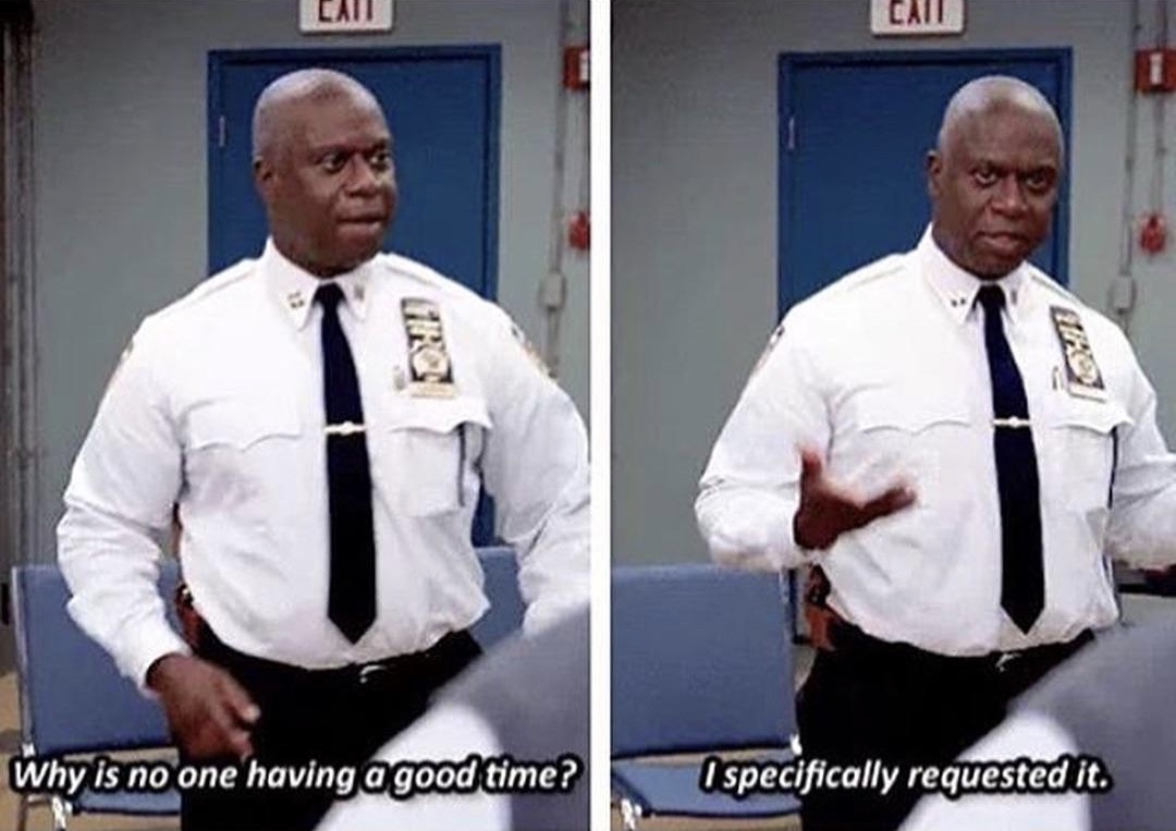Plantilla de meme Captain Holt fun