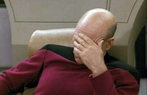 Plantilla de meme Captain Picard Facepalm