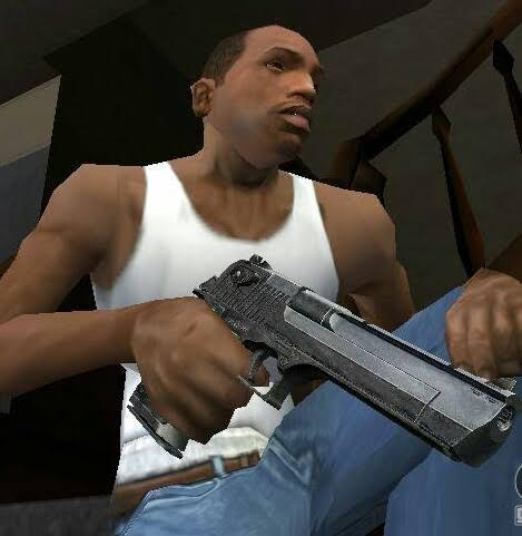 Plantilla de meme Carl johnson with a gun