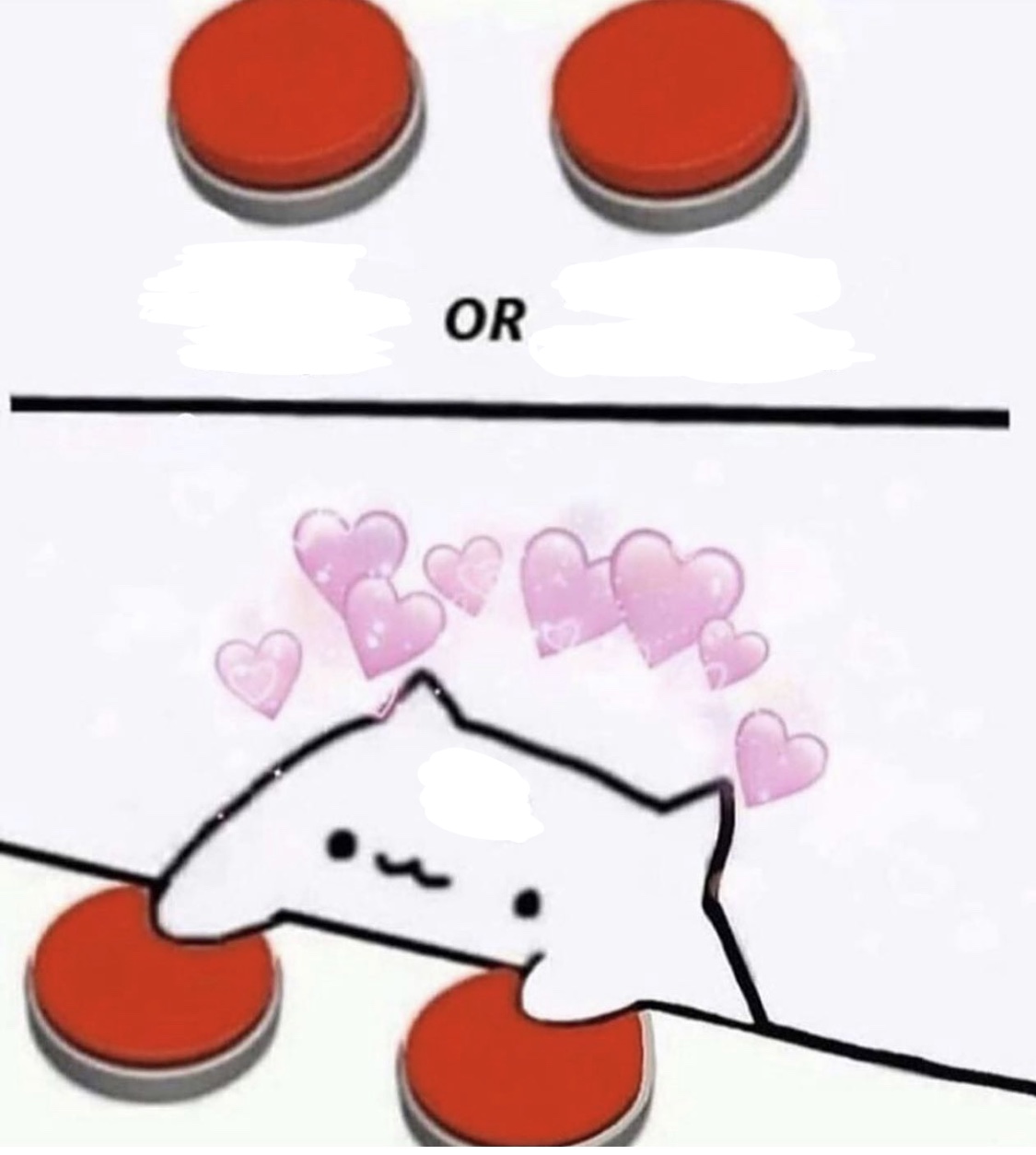 Plantilla de meme Cat pressing two buttons