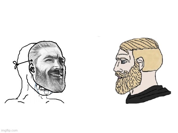 Plantilla de meme “Chad” vs Chad