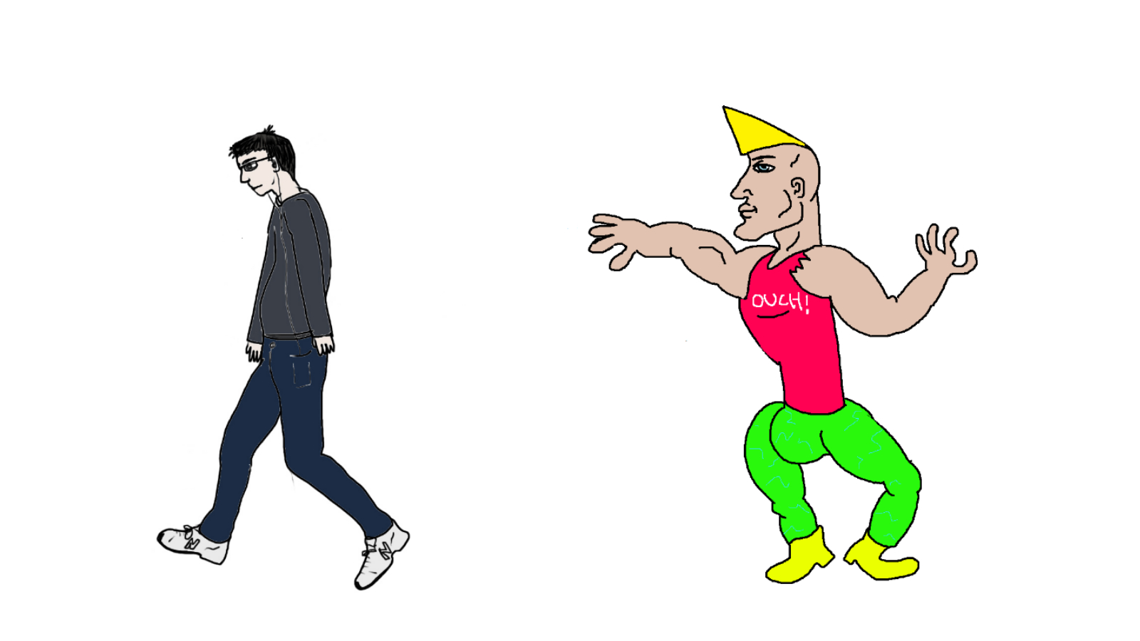 Plantilla de meme Chad vs virgin