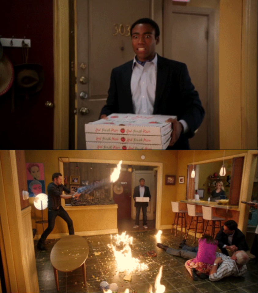 Plantilla de meme Chaos pizza